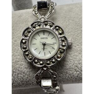 Shiffon Ladies Watch New Battery 21MM 6.75" Silver Tone L51